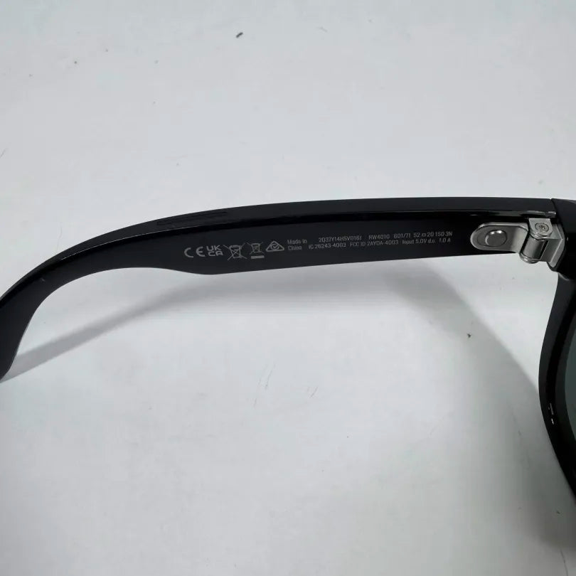 Ray-Ban Stories Wayfarer Shiny Black Standard RW4010 601/71 AI Smart Glasses