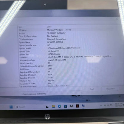 HP Pavilion BBCGRJ9 i5-8250U 1.6GHz 8GB RAM 128GB SSD 15.6" 