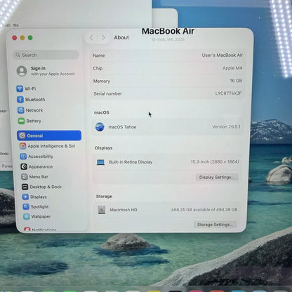 2025 Apple MacBook Air 15" M4 10C GPU 4.5GHz 16GB RAM 512GB SSD MW1M3LL/A