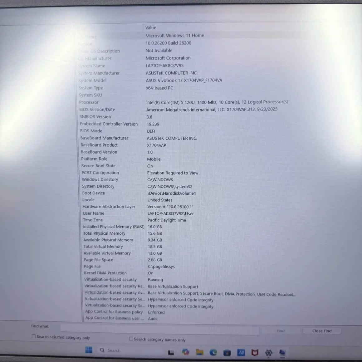 Asus Vivobook 17 AK8Q7V9S 15.6" Core 5 120U 1.4GHz 16GB RAM 512GB SSD