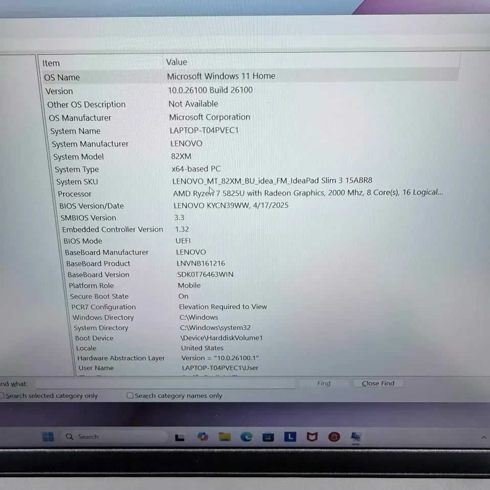 New Lenovo IdeaPad Slim 3 T04PVEC1 15.6" Ryzen 7 5825U 2.0GHz 16GB RAM 512GB SSD
