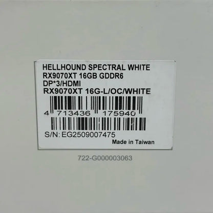 AMD Radeon RX 9070 XT Hellhound Spectral White 16GB GDDR6 Graphics Card with Box