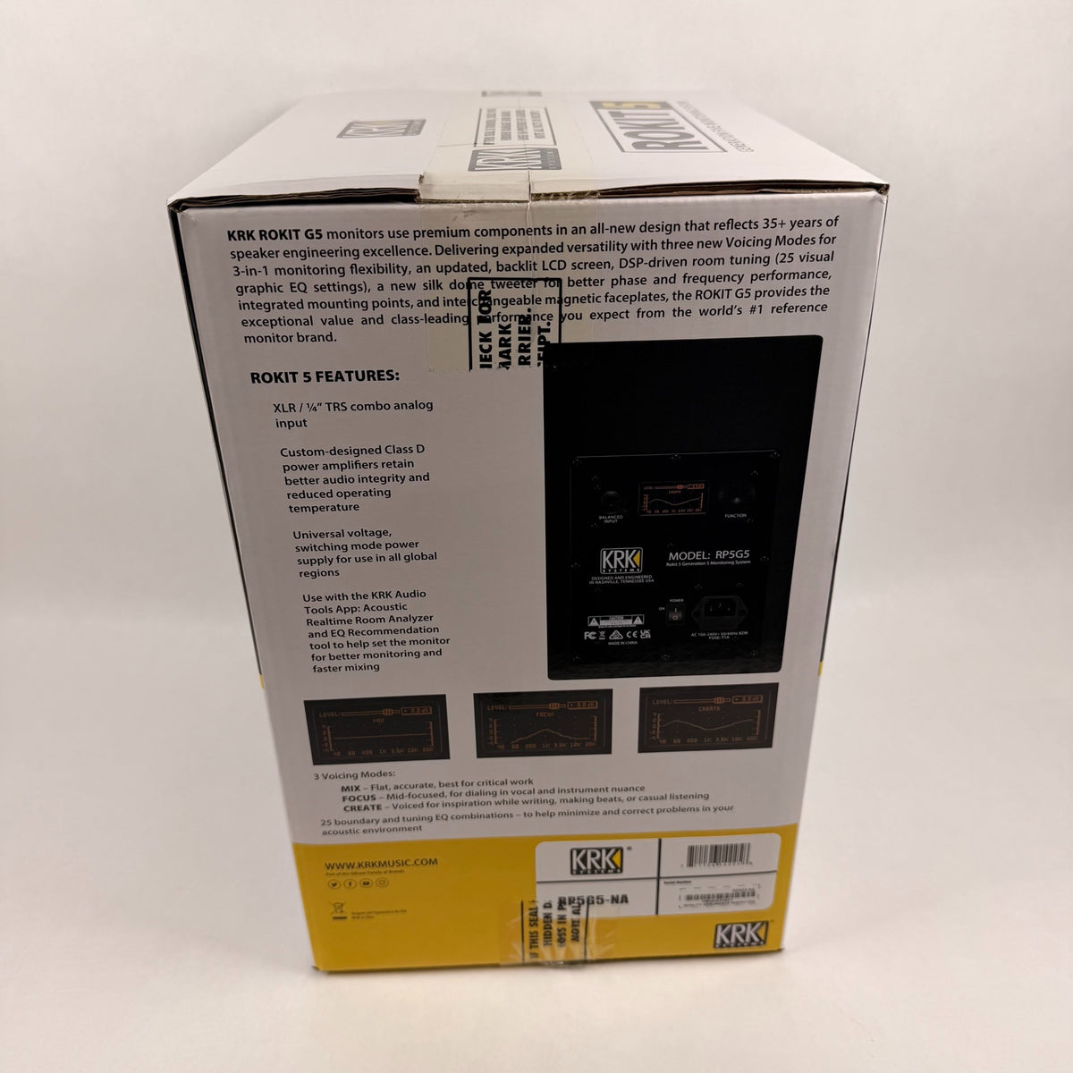 New KRK Rokit 5 G4 Bi-Amplified Near-Field Studio Monitor Black RP5G4-NA