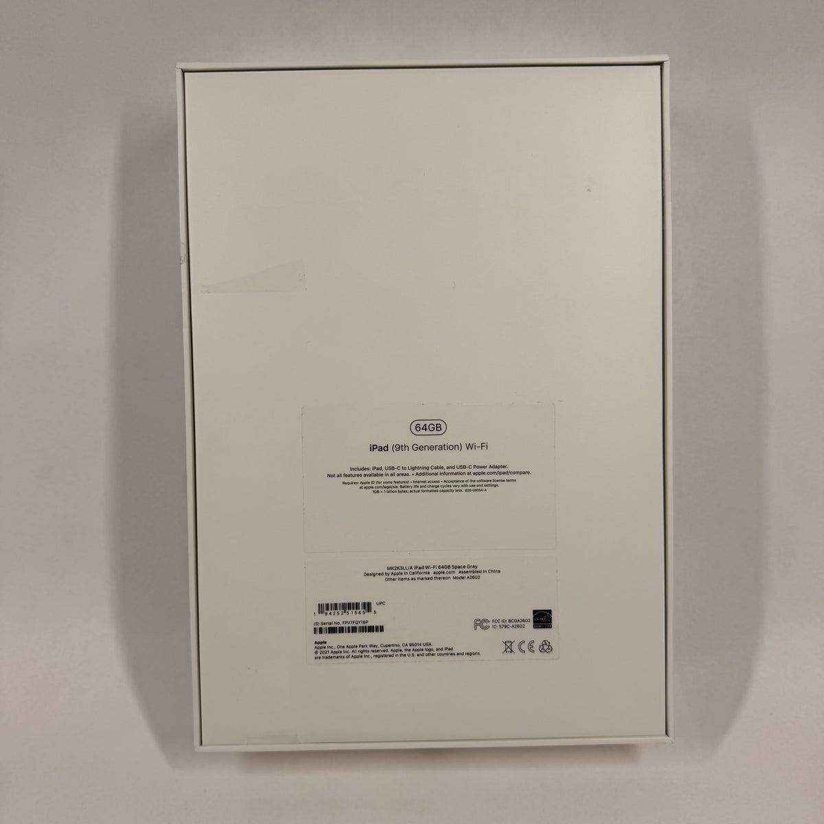 New WiFi Only Apple iPad 9th Gen 64GB Space Gray MK2K3LL/A