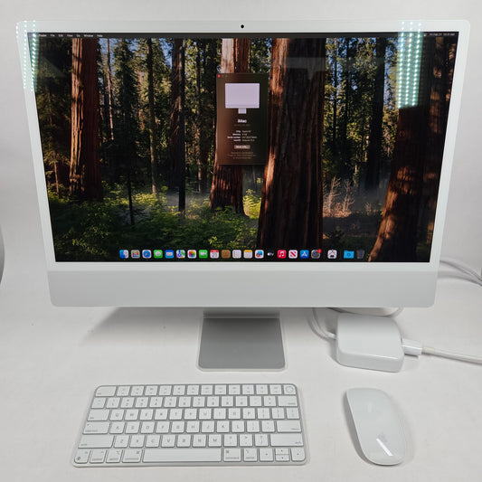 2021 Apple iMac 24" M1 3.2GHz 8GB RAM 256GB SSD Silver A2438