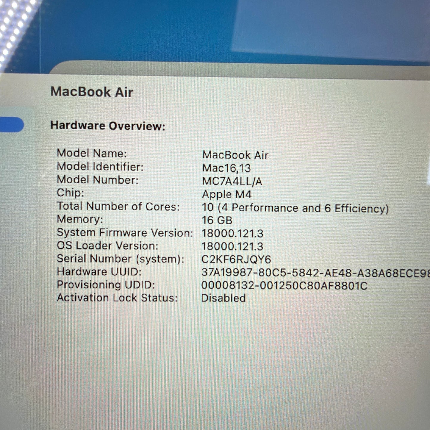 2025 Apple MacBook Air 15" M4 10C GPU 4.5GHz 16GB RAM 256GB SSD MC7A4LL/A READ