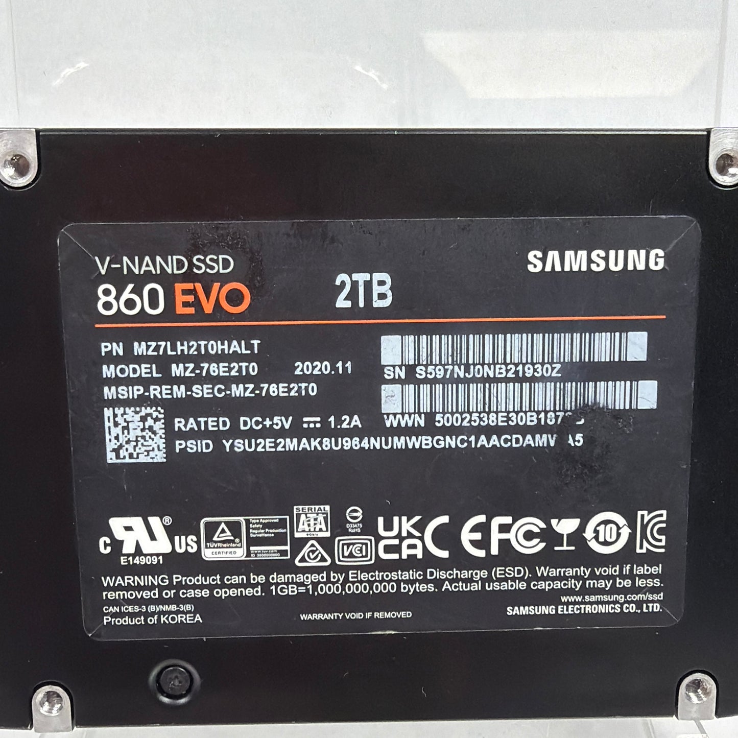 Samsung 2.5" 860 Evo 2TB SATA III 6Gbps SSD M7-76E2T0