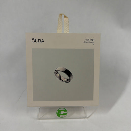 New Oura Ring 5 Silver Smart Ring Set Size 8