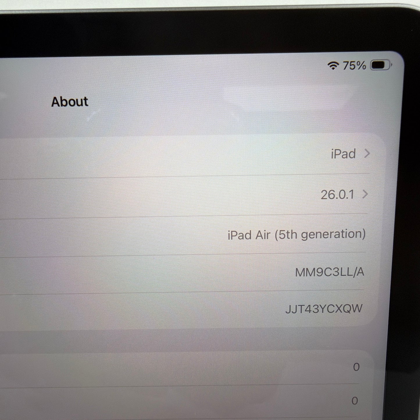 WiFi Only Apple iPad Air 5th Gen 64GB Space Gray MM9C3LL/A