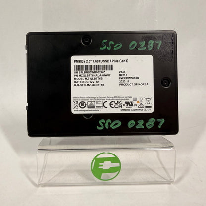 Samsung 2.5" PM983a 2.5" 7.68TB SSD U.2 PCIe Gen3 x4 (NVMe) SSD MZ-QLB7T6B (Copy)
