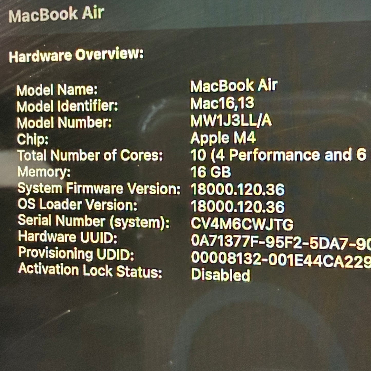 2025 Apple MacBook Air 15" M4 10C GPU 4.5GHz 16GB RAM 256GB SSD MW1J3LL/A