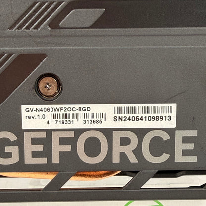 Gigabyte GeForce RTX 4060 WindForce 8GB GDDR6 Graphics Card GV-N4060WF2OC-8GD