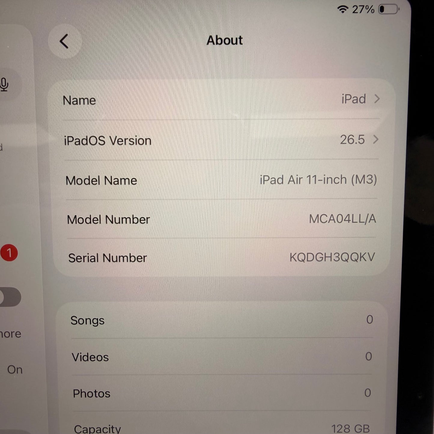 WiFi Only Apple iPad Air 11" M3 128GB Purple MCA04LL/A